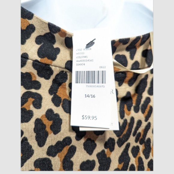 NEW Lane Bryant Cheetah Print Long Sleeve Ruched Sides V-Neck Sweater 14/16 - Picture 3 of 3